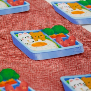 Sleepy Cat and Bear Bento Sticker
