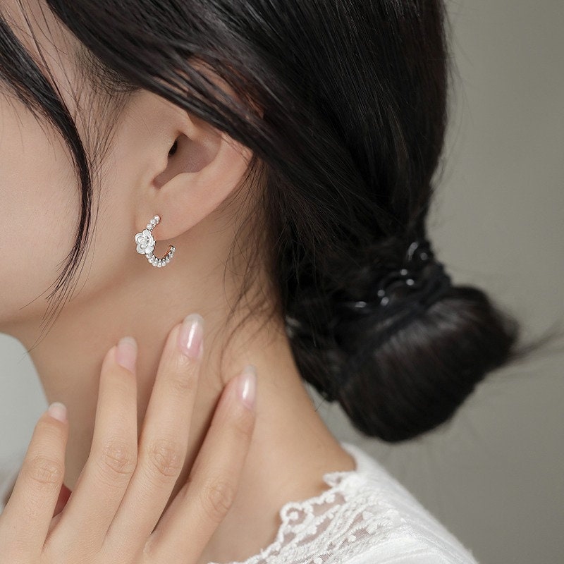 Camellia Jewelry Stud Earrings