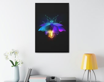 Firefly Ready to Hang Canvas Wrap Art Print for Living room canvas framed art gift lightning bug canvas print