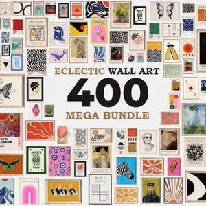 400 ECLECTIC MEGA BUNDLE Galerie Wand Set, druckbare Wandkunst, vielseitige Galerie Wandkunst, Vintage Druck, Boho Wandkunst, Galerie Wand Collage