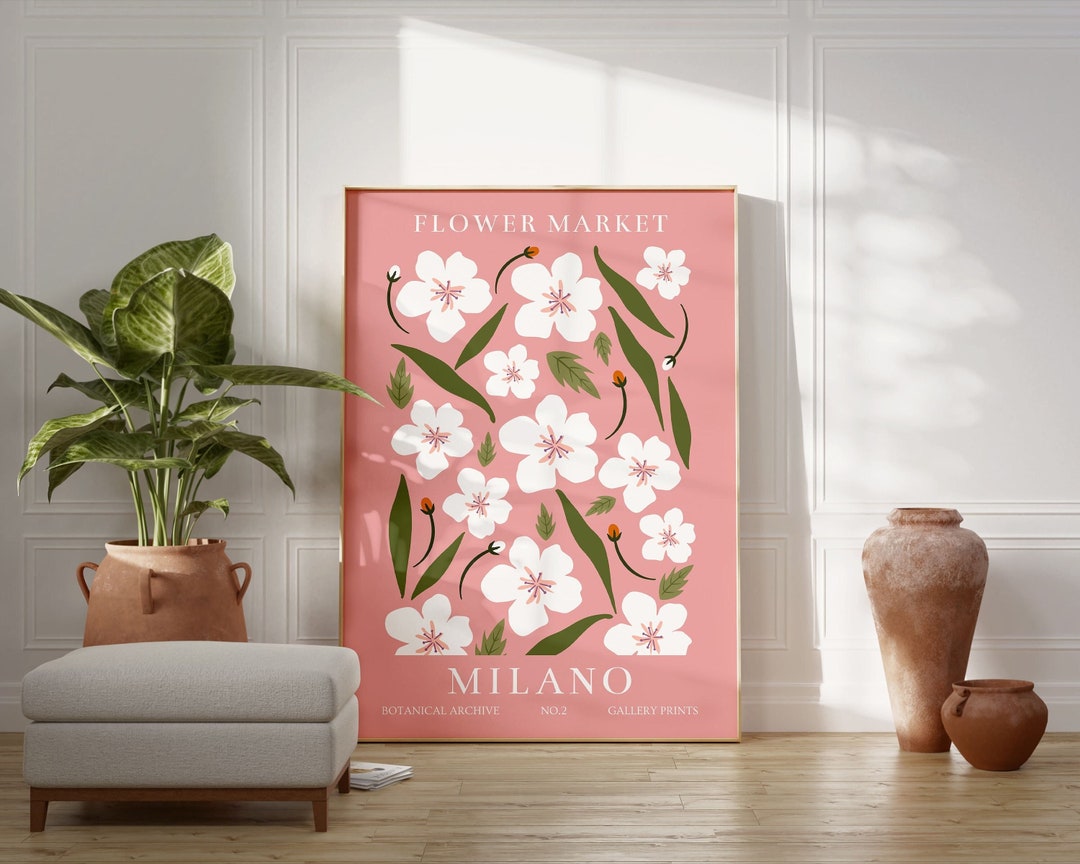 Flower Market Print Botanical Wall Art Milano Print Flower - Etsy