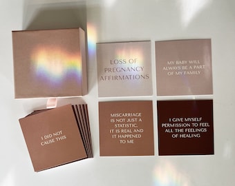 Loss of Pregnancy Affirmation Cards - Miscarriage Affirmation Cards - Miscarriage Healing - Miscarriage Mental Health and Mindfulness- TFMR