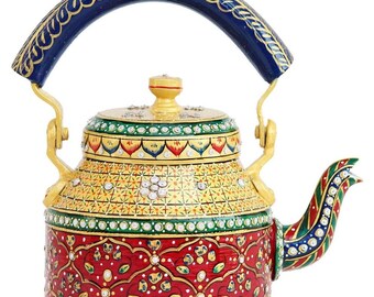Hand Painted Tea Kettle ''Meraki '' Traditinal Hand Painted Tea Pot, Induction Tea Kettle
