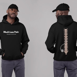 Spinal Cord Stimulator Much Less Pain Unisex Heavy Blend Hooded Sweatshirt