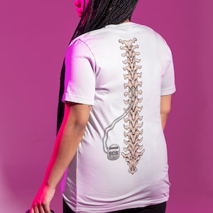 Much Less Pain Thanks to MY SCS Spinal Cord Stimulation T-shirt No More Pain Unisex Jersey Short Sleeve Tee