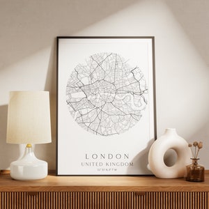 London Map Poster London Printable Map London Coordinate Poster UK Travel Gift London Wall Decor