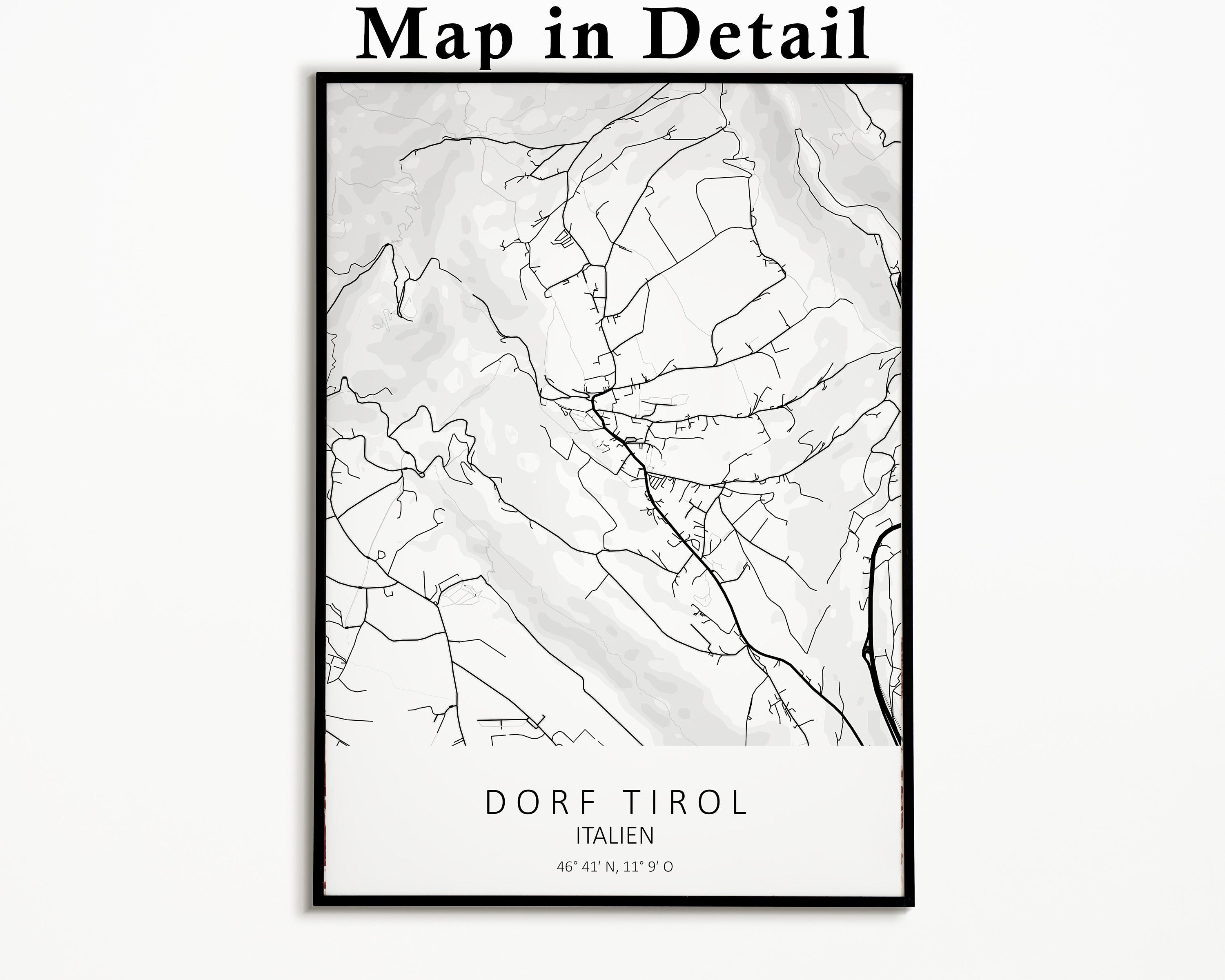 Torol Map Dorf Tirol Karten Poster Zum Ausdrucken - Dorf Tirol Map Italien ...