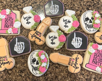 Bachelorette/ wedding party sugar cookies