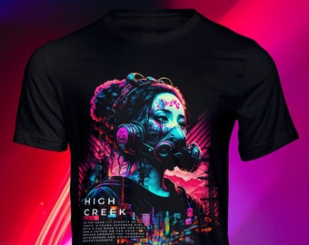 Camiseta Tokyo Cyberpunk: Fille japonaise avec masque à gaz