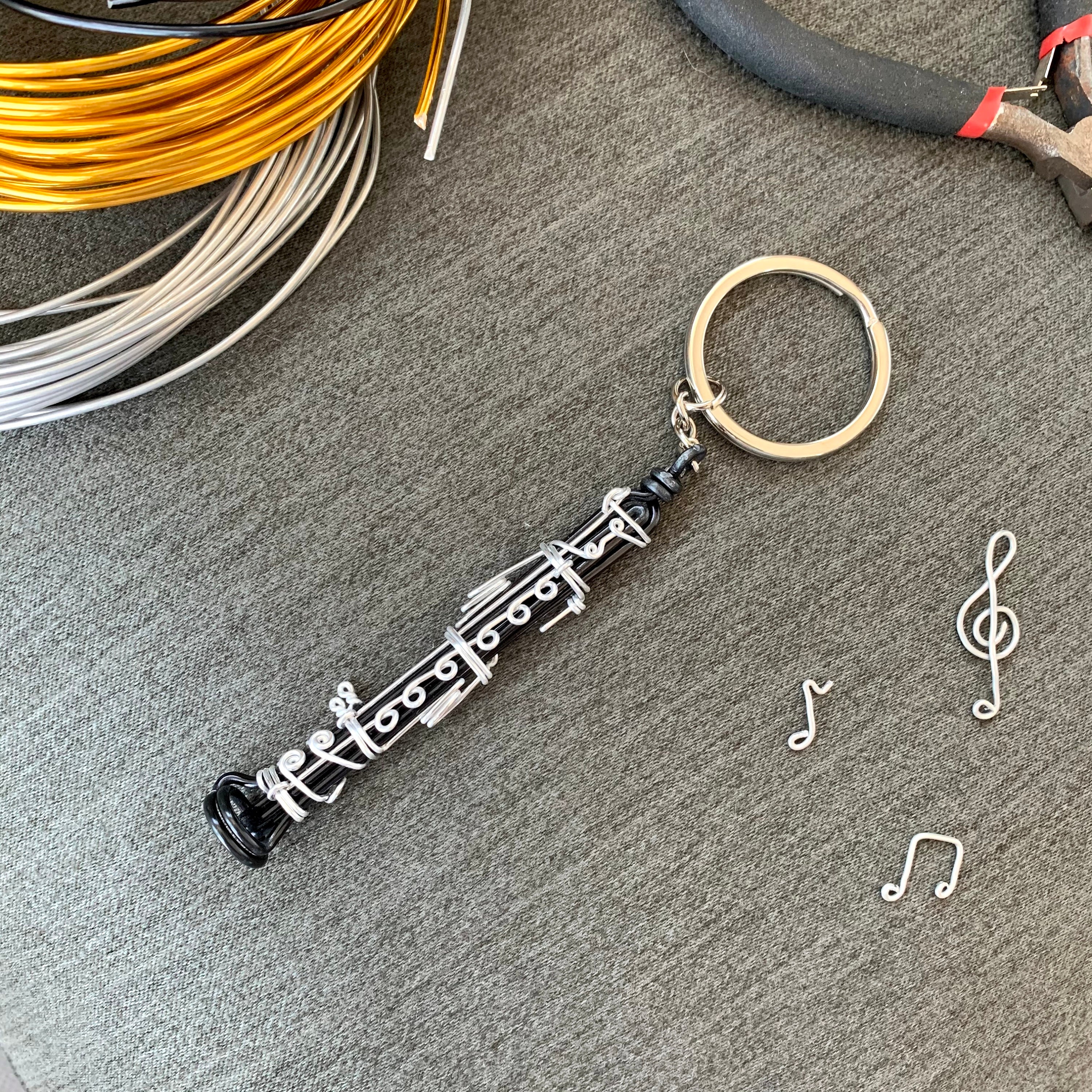 Clarinet Wire Art Instrument Keychain - Etsy