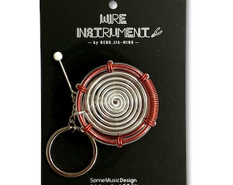 Bass Drum Wire Art Instrument Keychain