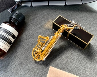 Saxophone Wire Art Instrument Keychain