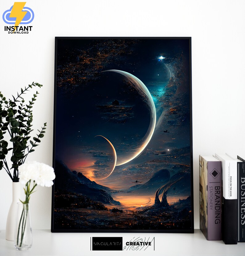 Abstract Space Digital Wall Art Instant Download Space Etsy