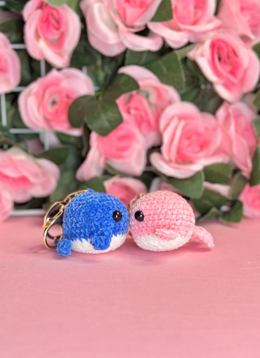 Kissing Whales Crochet Keychains Etsy
