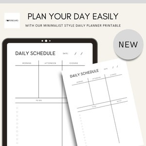 Work Schedule | Printable Daily Planner | Blank Planner | Editable Planner | Minimalist | Daily Planner | Editable PDF File