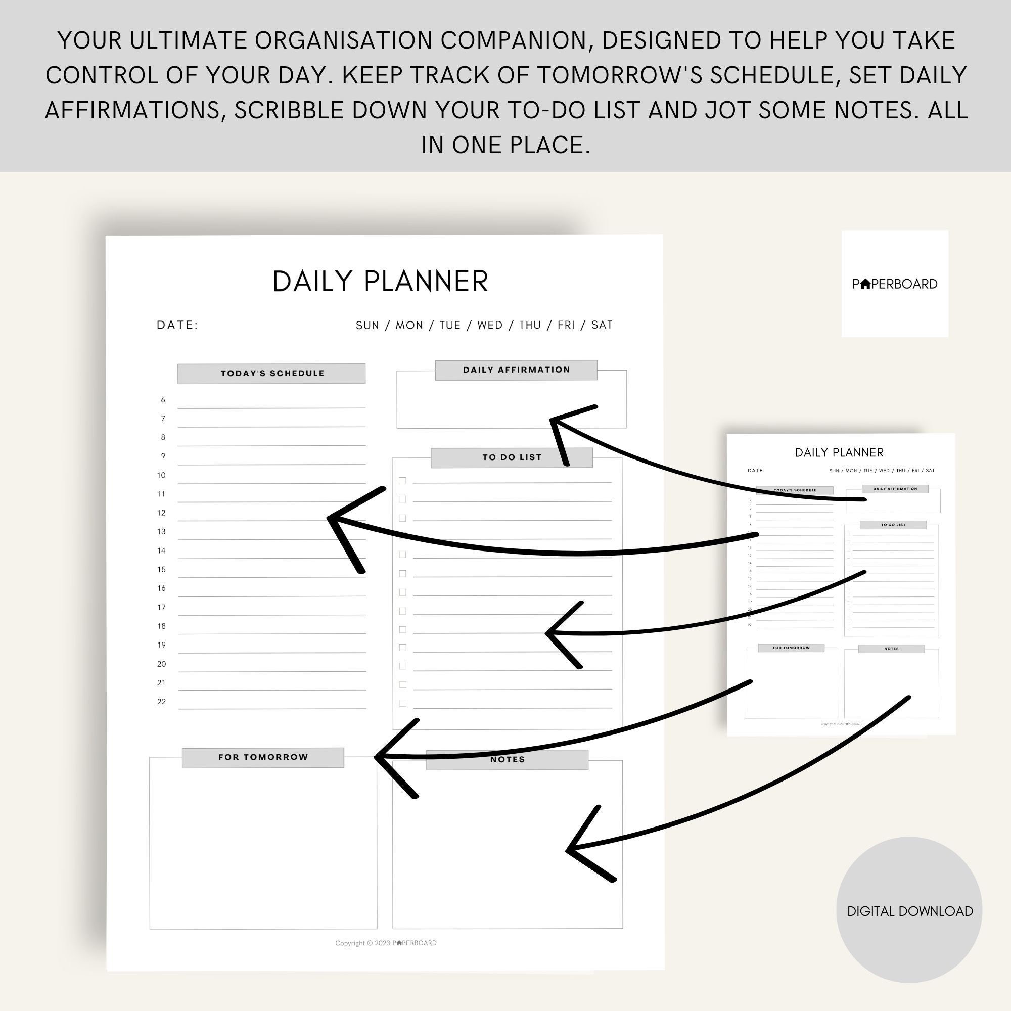 Minimalist Planner Printable Planner Daily Schedule - Etsy