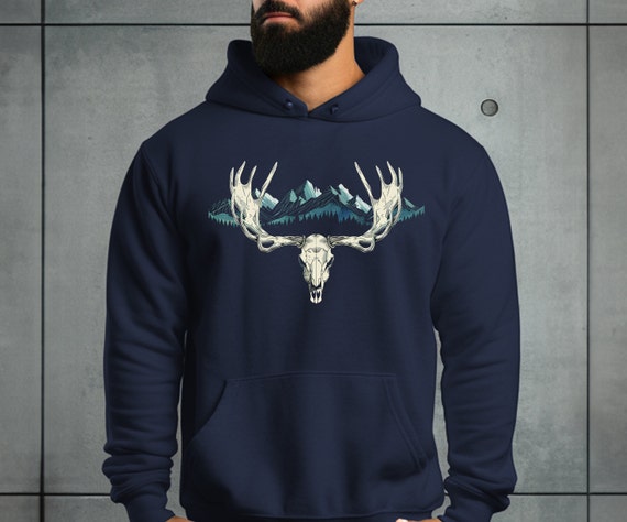 Moose hoodie with antlers hotsell