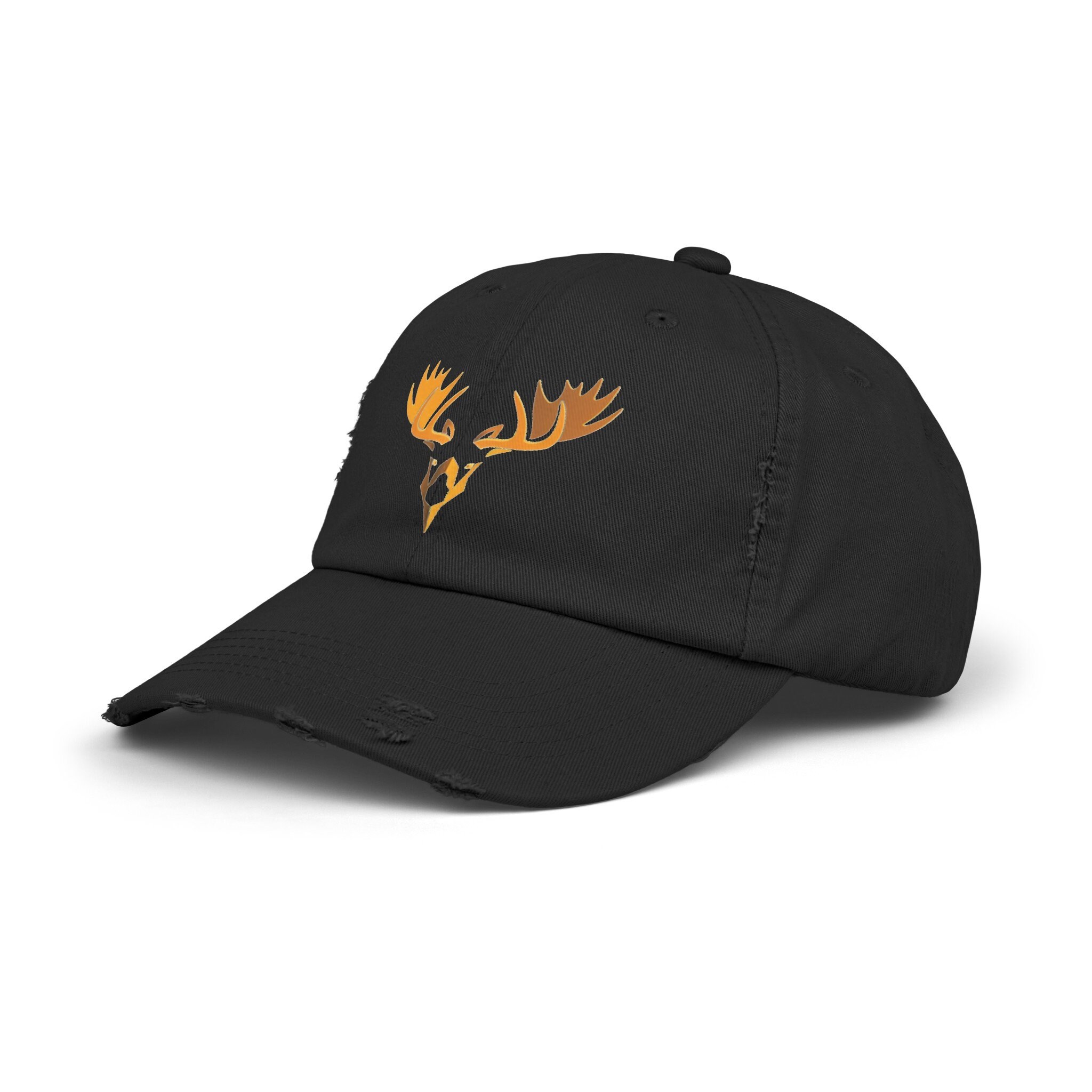 Unisex Moose Distressed Cap Antler Logo on Hat Moose Lover