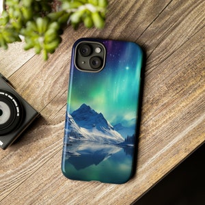 Aurora Borealis iPhone Cases, Northern Lights Gift, Alaska Phone Case, Durable Phone Protector, Nature Inspired, Men&#39;s Phone Case