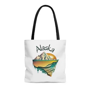 Alaska Tote Bag, Alaska shopping tote, Alaska gift, Alaska souvenir, reusable Alaska shopping bag, Alaska cruise tote, Alaska cruise gift