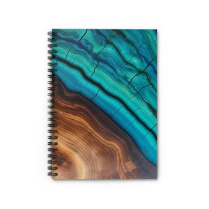 Spiral Notebook - Ruled Line, epoxy river, river table, notebook, journal, mindfulness journal, school notebook, turquoise notebook