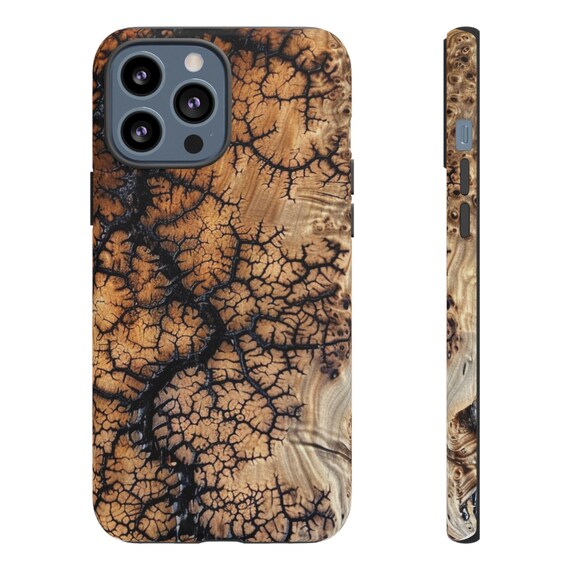 Lichtenberg Koa Wood Printed Phone Case, iPhone 13-16 Cases, Tough