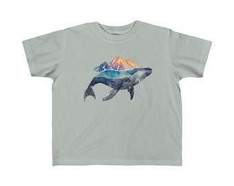 Whale Kid's Fine Jersey Tee, Whale art tee, kids whale shirt, trendy animal tee, trendy kid animal shirt, summer kids tee