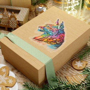 Abstract colorful Lynx, lynx gift, lynx sticker, colorful sticker, wild cat sticker, abstract sticker, sticker for her, lynx, sticker