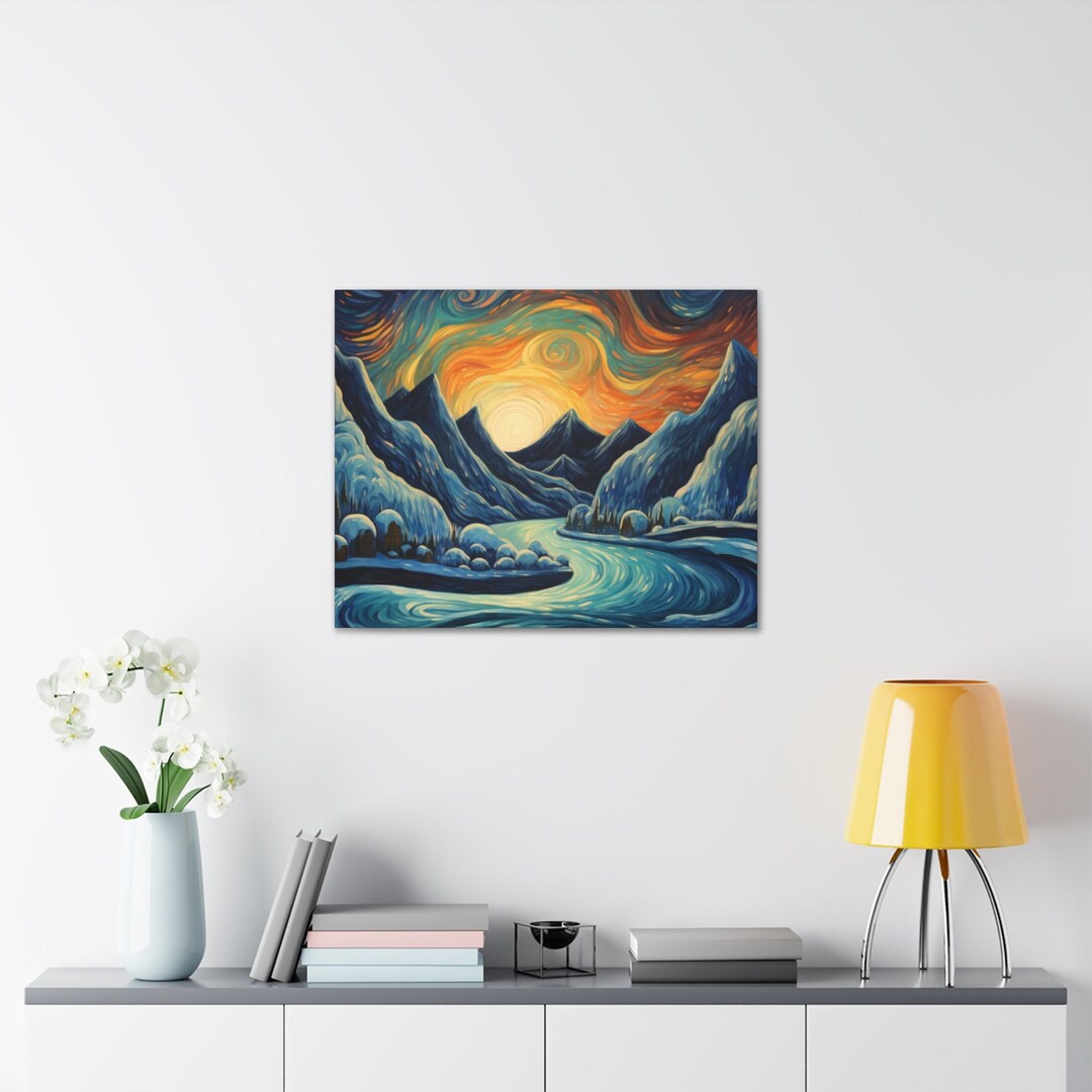 Northern Lights Canvas, Northern Lights Wall Art, Winter in Alaska