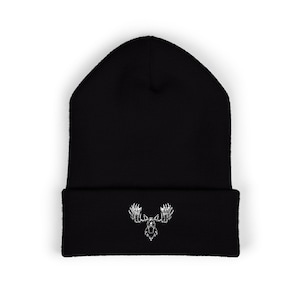 Classic Cuffed Beanie with Moose Embroidery | Cozy Winter Hat, Gift for Him, Stylish Knit Cap, Fall Accessories, Casual Headwear