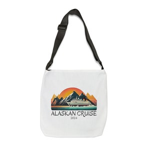 Alaska Cruise Adjustable Tote Bag, 2024 Alaska Cruise tote, Alaska tote, group cruise tote, Alaska cruise shopping bag