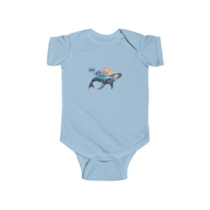 Alaska Infant Jersey Bodysuit, Alaska whale onesie, Alaska baby gift, Alaska souvenir, Alaska baby onesie, Alaska Baby gift