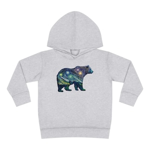 Bear Toddler Pullover Fleece Hoodie, van gogh bear hoodie, cute bear hoodie, toddler bear hoodie, alaska hoodie toddler, alaska