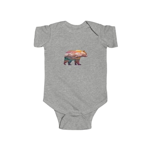 Bear Infant Fine Jersey Bodysuit, Alaska baby onesie, Alaska baby clothes, Alaska baby gift, Alaska baby shower gift, Baby shower gift