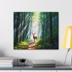Deer art Canvas, buck deer on canvas, deer wall art, deer hunter wall art, deer wall art for dad, Gift for dad, deer lover art