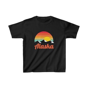 Youth Alaska tee, Alaska kid t-shirt, Alaska vacation gift, Alaska vacation souvenir, Kids Heavy Cotton Tee