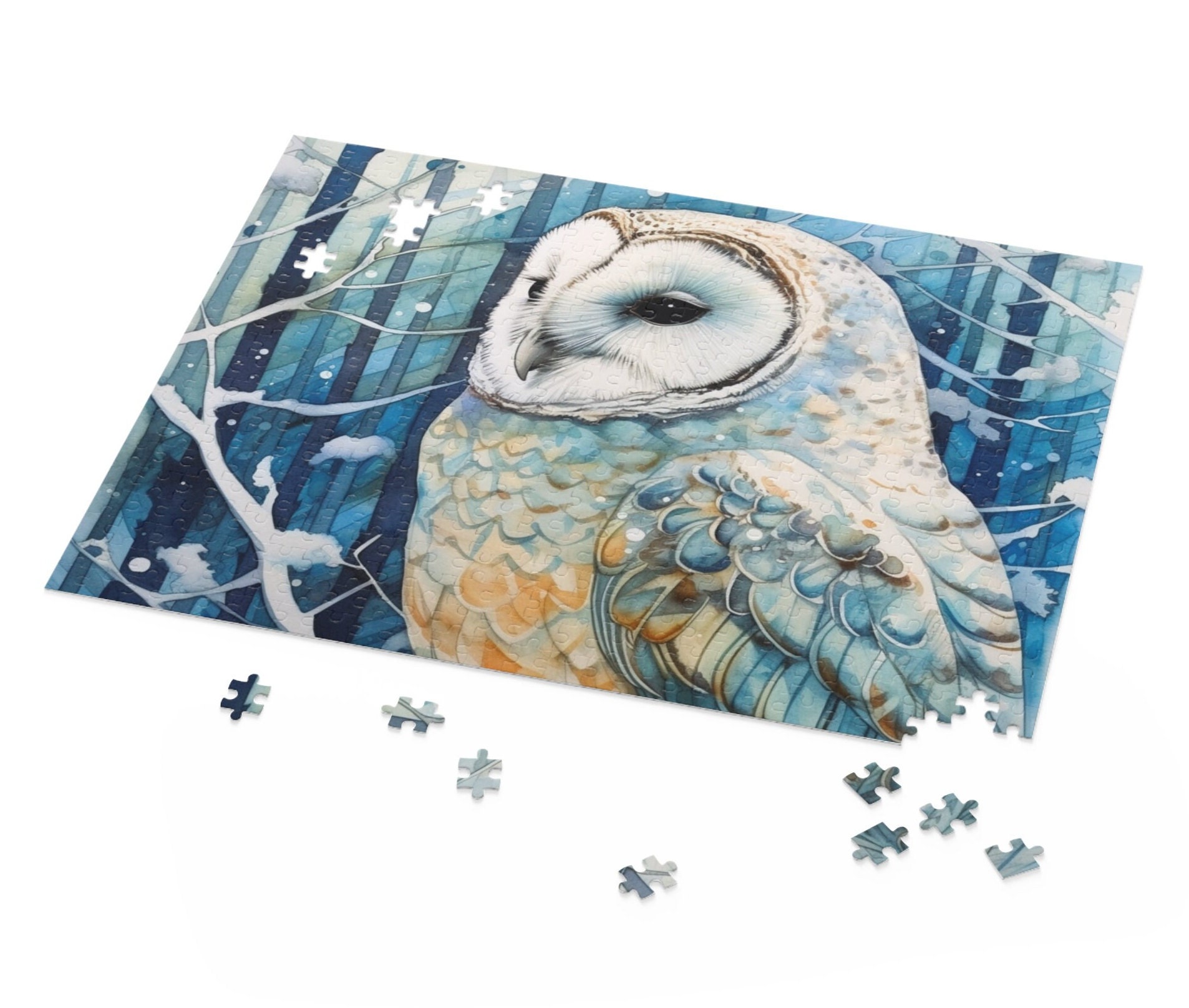 Snow Owl Puzzle, (120, 252, 500-Piece) piece snow puzzle, owl lover gift, owl gift, owl puzzle, owl 