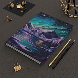 Northern Lights Hardcover Journal, Alaska Journal, Northern lights gift, Alaska journal, Alaska gift, Purple Journal, Alaska gift