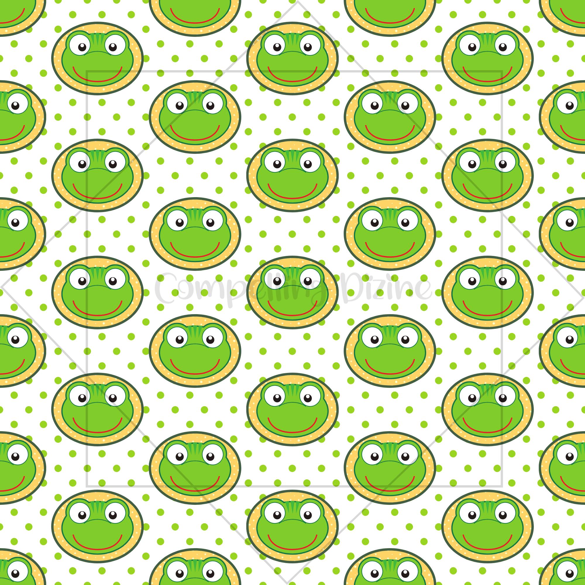 Friendly Frogs Digital Patterns | Frog Green Seamless Paper | Froggy ...