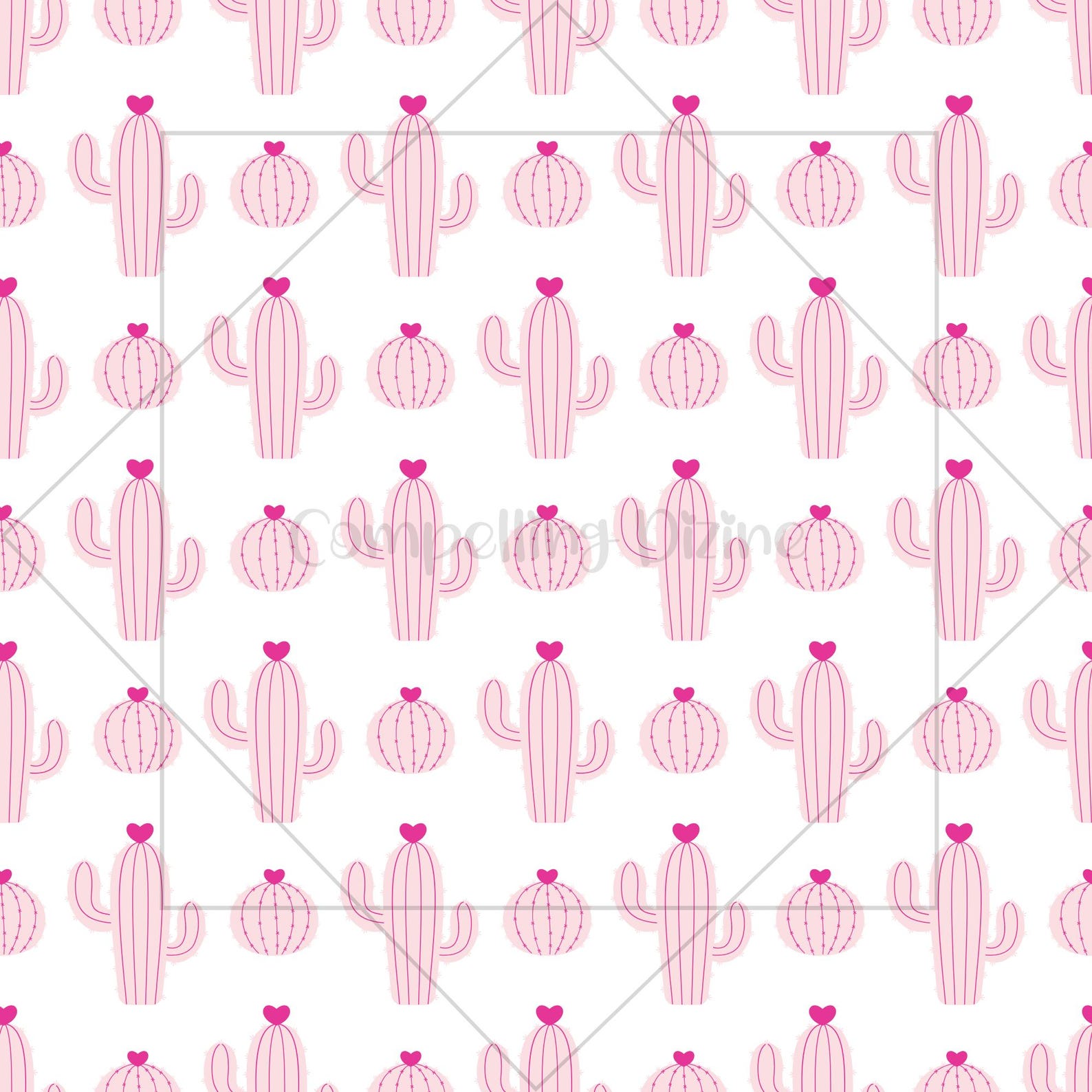 Cacti Digital Seamless Patterns | Bright Pink Cactus Scrapbook Craft ...