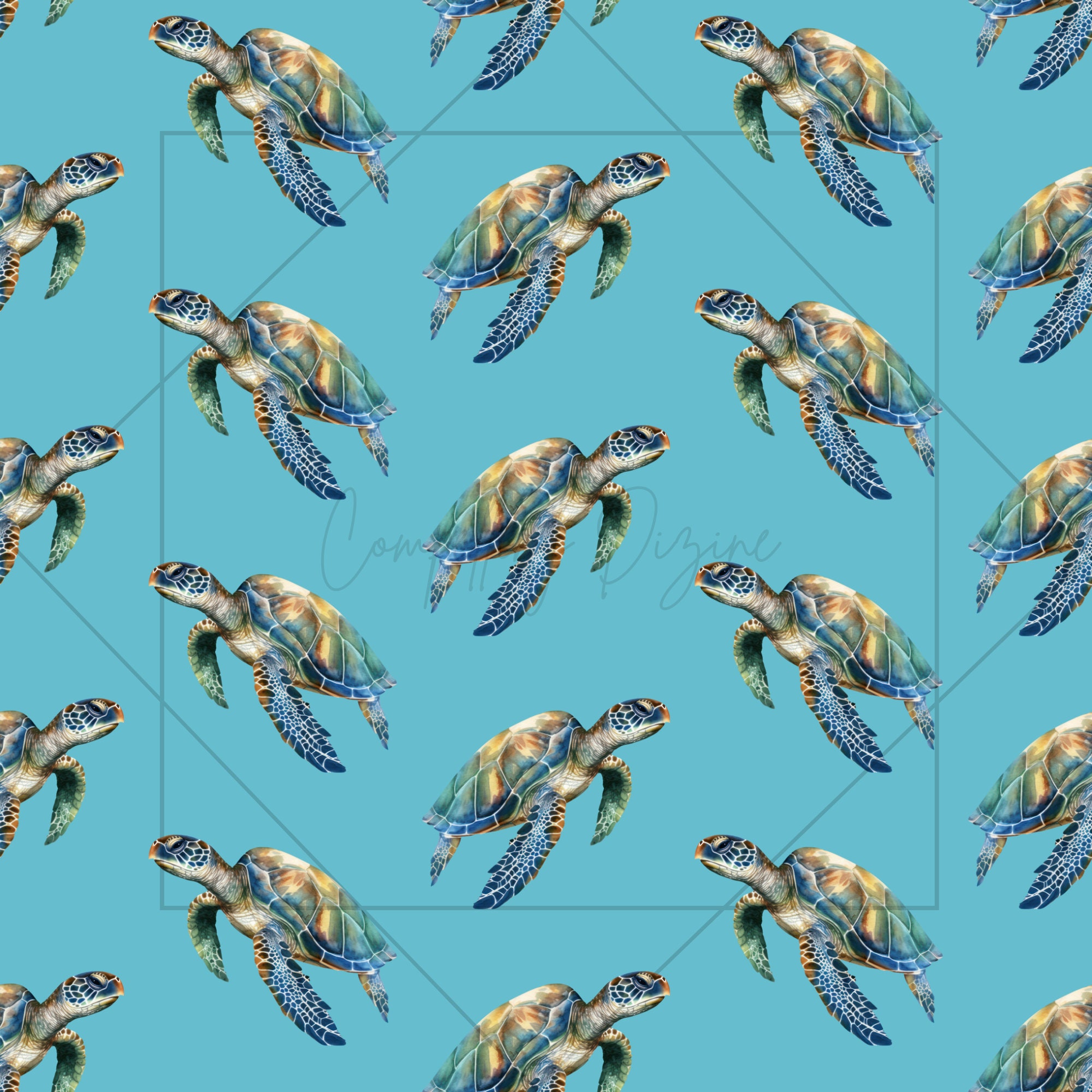 Sea Turtle Digital Designs | Sea Life Scrapbook Craft Paper | Animal ...