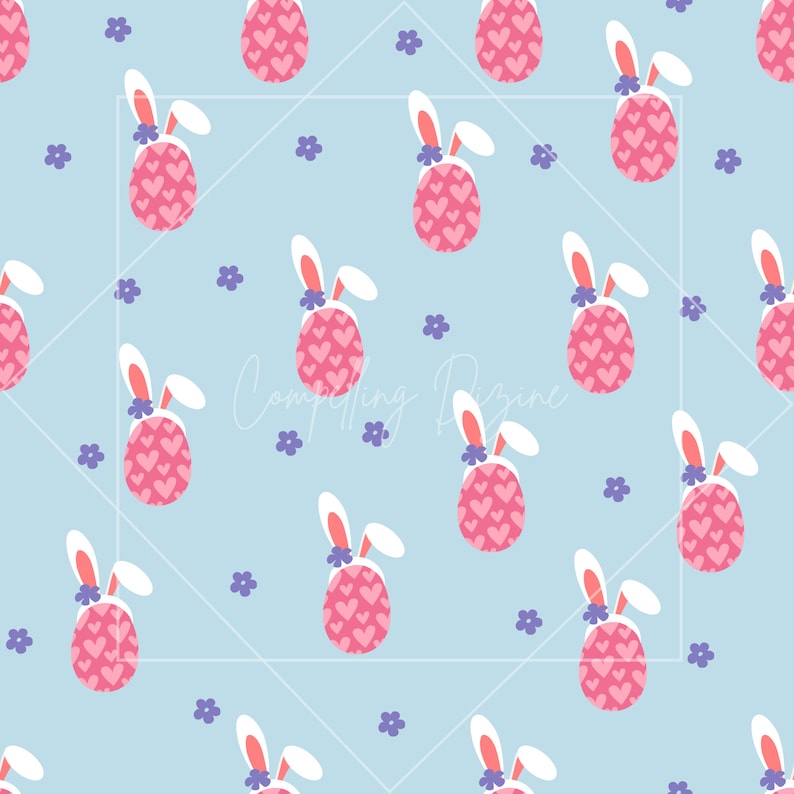 Easter Bunny Digital Patterns Chicks Seamless Paper Easter Egg ...