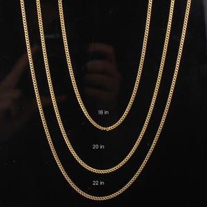2mm Miami Cuban Link Necklace Chain Real 10K Yellow Gold Multiple Sizes | Gold Chains| Layering Chains | Dainty Gold Chains