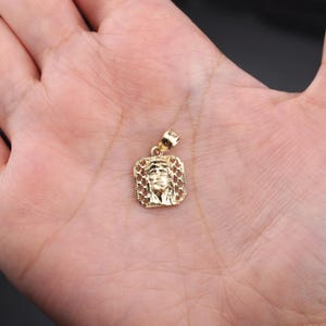 10k Solid Gold Jesus Charm, 10K Mens Jesus, Solid Gold Mens Jesus Charm, Gold Jesus face Pendant, Mini Jesus pendant, Christianity Gift
