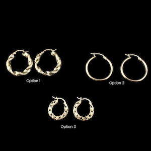 Real Solid 10K Gold Hoop Earrings |Unique Hoop Earrings | Earrings for Her | Everyday Earrings, Hoop Style Earrings Real Gold Hoops for her