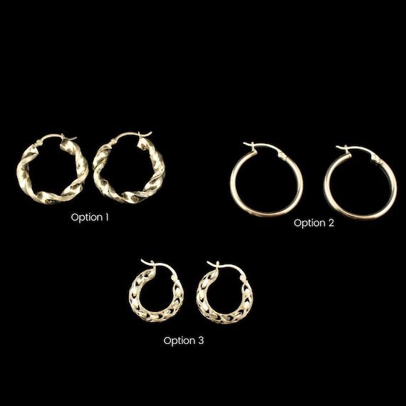 Real Solid 10K Gold Hoop Earrings |Unique Hoop Earrings | Earrings for Her | Everyday Earrings, Hoop Style Earrings Real Gold Hoops for her