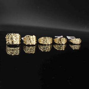 10k Solid Yellow Gold Nugget Style Ring Multiple Sizes Men and Women