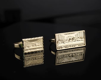Real Solid 10K Gold Last Supper Ring | 10K Solid Gold Ring | Last Supper Jewelry All Sizes, Mens, Women Ring Jesus Ring Religious Ring
