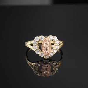 10K Gold Virgin Mary Ring, Virgin Mary Gift