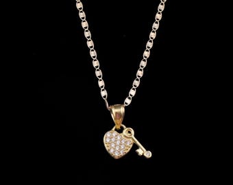 10k Solid Gold Heart Locket Necklace -  Dainty Heart Necklace, Unique Gift for Her Valentines Day Gift
